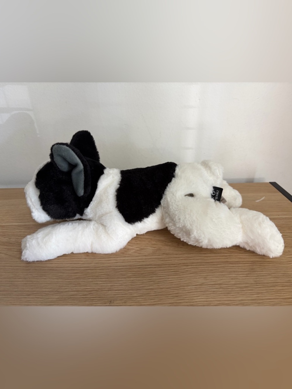 FAO Schwarz Black and White Plush Dog